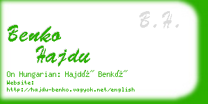 benko hajdu business card